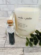Load image into Gallery viewer, White Mocha + Praline Soy candle tuxedo matches
