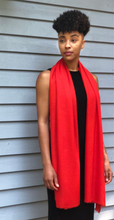 Load image into Gallery viewer, Especially for You Delta Sigma Theta inspired gift.  Woman wearing lightweight red scarf