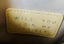 Load image into Gallery viewer, Wording inside Bride Tribe cosmetic pouch - &quot;Will you join my tribe?&quot;
